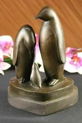 Buy Large Mother Penguin With Her Baby Bronze Sculpture Statue Figure Figurine Art • 188.50£