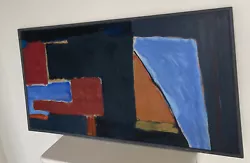 Buy Frank Beanland Large Original Painting Modern Abstract Oil Red Blue Black 1997 • 785£
