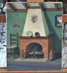 Buy Wilhelmus Hendrikus Heinecke (1895-1978) Interior With Fireplace, Listed Dutch • 423.88£