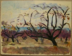 Buy Ukrainian Soviet USSR Oil Painting Impressionism Realism Landscape Late Autumn • 41.44£