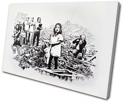 Buy Banksy Painting War Media Girl SINGLE CANVAS WALL ART Picture Print VA • 19.99£