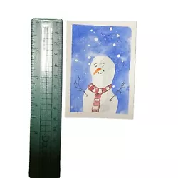 Buy Aceo Original Watercolour Painting Of Cute Snowman • 1.75£