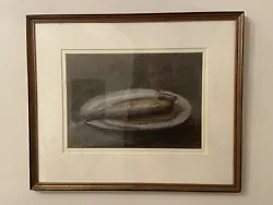 Buy Still Life Of Fish By Mary Yates. Oil Pastel. Circa 1920 • 170£