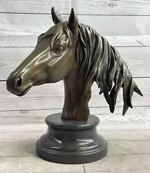 Buy Handcrafted Bronze Stallion Head Statue By Renowned Artist Milo Collectible Sale • 444.25£