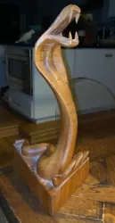 Buy Vintage Hand Carved Wood “Cobra” Snake SCULPTURE Reptile Art • 82.68£