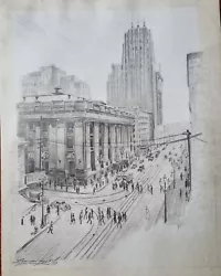 Buy Listed American Artist Emerson Louis 1933 Drawing Painting Washington 14x11  Art • 68£