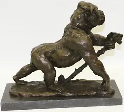 Buy Handcrafted Signed Fisher American Artist Large Gorilla Bronze Sculpture Statue • 157.59£