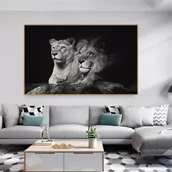Buy UGZDEA Lion Canvas Pictures, Black White Lion And Lioness Poster Painting Animal • 51.11£