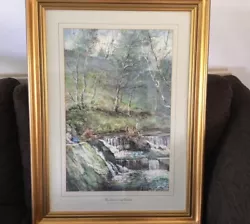 Buy Cecil J Thornton ‘The Salmon Leap’ Talybont Wales Watercolour Painting Framed • 1,200£