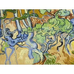 Buy Van Gogh Tree Roots Painting Canvas Wall Art Print Poster • 13.99£