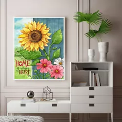 Buy Letter Sunflower Oil Paint By Numbers Kit DIY Acrylic Painting Home Decoration • 6.58£