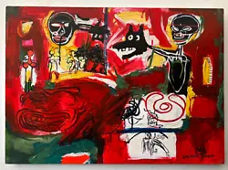Buy Jean-Michel Basquiat (Handmade) Acrylic Painting On Canvas Signed & Stamped • 955.19£