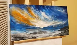 Buy 2020 Original Alaskan Mountain Sunset Clouds Landscape Painting 12x24 Signed Art • 253.34£