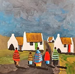 Buy Original Irish Art Painting Shawlies Cottages Connemara By Gerry Dillon • 17.15£