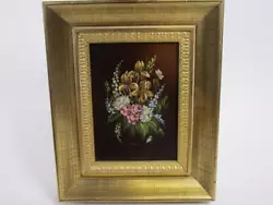 Buy Small Oil Painting, Bouquet Of Flowers, Magnificent Frame, ~28 X 23 Cm 1G6305 • 4.28£