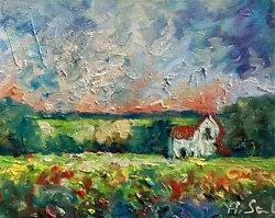 Buy Landscape Oil Painting Canvas Impressionism Collectable COA Sunset Ops • 37.82£