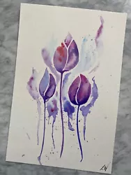 Buy Tulip Flower | Original Hand Painted | Watercolour Painting | Botanical | A5 • 20£
