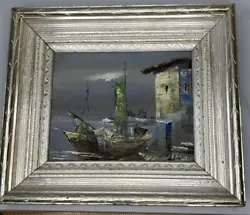 Buy Luini Painting Original Boat Hand Painted Signed Art Framed Oil FishingHarbor • 124.02£