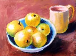Buy Oil Pastel Painting Drawing Apples  still Life  Original Art For Sale By Artist • 20£