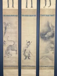 Buy Nw5815 Hanging Scroll  Zhong Kui With A Tiger And Dragon  By Kano Kyuhaku • 251.37£