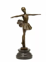 Buy Bronze Sculpture Degas-Style Ballerina Dancer Bronze Figure Replica Copy (g) • 214.90£