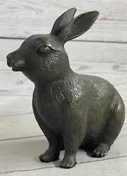 Buy Rabbit Sitting Garden Sculpture Metal Statue Indoor Outdoor Real 100% Bronze NR • 107.41£