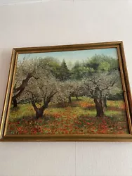 Buy Oil Painting OF Woodland Scene With Red Poppies. Signed 18” High X 22” Wide. • 30£