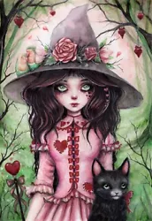 Buy Original Love Witch Watercolour Fantasy Art   Painting Signed • 40£