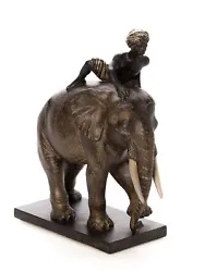 Buy Animal Sculpture - Elephant Statue With Rider - Indian Oriental/african Style • 165.75£