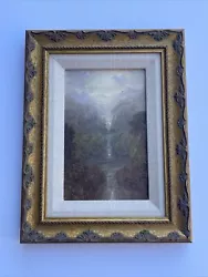 Buy Masterful Antique Landscape Painting River Clouds 1886 Waterfall American Oil • 1,360.79£