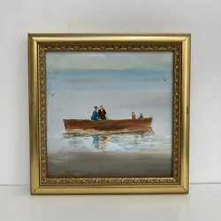 Buy Vintage Rowing Boat Beach Nautical Impressionist Oil Painting • 25£