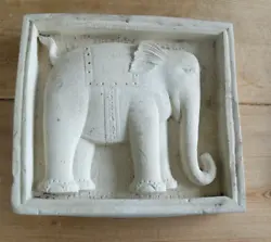 Buy Carved Stone Relief Garden Wall Plaque Of Elephant. Signed Tc. Circa 1999 • 199£