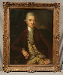Buy Antique French Painting Young Man Seated With White Wig 1700 Aristocrat Royal  • 9,472.31£