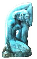 Buy Scandanivian Mid Century Modern Meditate Drip Glaze Nude Deco Signed Statue! • 501.91£
