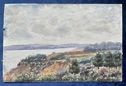 Buy Antique Landscape Watercolour - Bournemouth Coastline, George Chance, C.1880 • 7£
