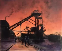 Buy Original Painting Pete Tuffrey Northern Art Coal Mine Industrial • 41£