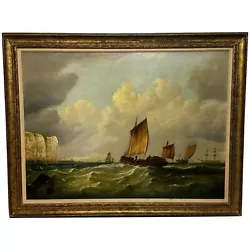 Buy Marine Oil Painting Polly Ramsgate Fishing Trawler Off Dover By William Broome • 7,950£