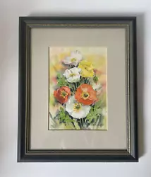 Buy Tessa Beresford Poppies Painting Mounted On Frame + Glass, 29 X 24cm • 17£