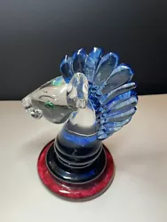 Buy Horse Head Art Glass Chess Piece Crystal  Studio Hand Made Signed Paperweight • 728.42£