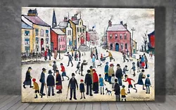 Buy L. S. Lowry People Standing About CANVAS PAINTING ART PRINT POSTER 1861 • 6.99£