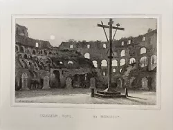 Buy Rome - The Colosseum By Moonlight Vintage Black & White Print. • 4.95£
