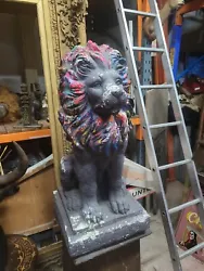 Buy Vintage Garden Statue Lion Multicolour Art Unusual Sculpture Shop Display  • 375£
