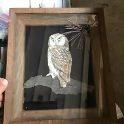 Buy Vintage Owl 3D Forest Scene Layered Paper On Bark, Wood Framed Shadow Box Art • 42£