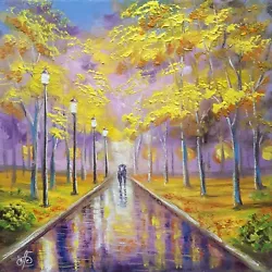 Buy Autumn Park Walk, Original Art Oil Painting Signed Ukraine Artist Landscape • 79.55£