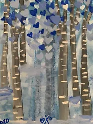 Buy Moody Blue Heart Winter Painting. One Of A Kind, Deana, Moody Virgo Arts • 16.33£