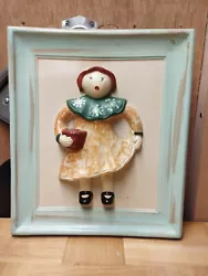 Buy Rare Italian Ceramic Wall Art By Valli. Lady With Basket. Approx 36x31cm • 45£