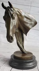 Buy Large Horse Head Bust Statue Ornament Sculpture Original Artwork Bronze Figure • 137.42£