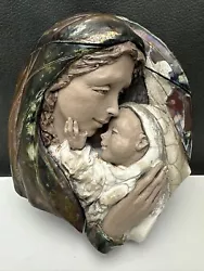 Buy Suzanne Young Religious Artist Raku Sculpture Madonna Infant Jesus Wall Hanging • 87.85£