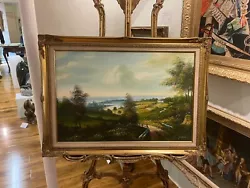 Buy Fine Original Oil Painting Country Cottage Signed 20th Century Gold Gold Frame • 325£