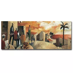 Buy Cafe Y Perro By Lourenco Gallery-Wrapped Canvas Giclee Art (8 In X 20 In) • 74.41£